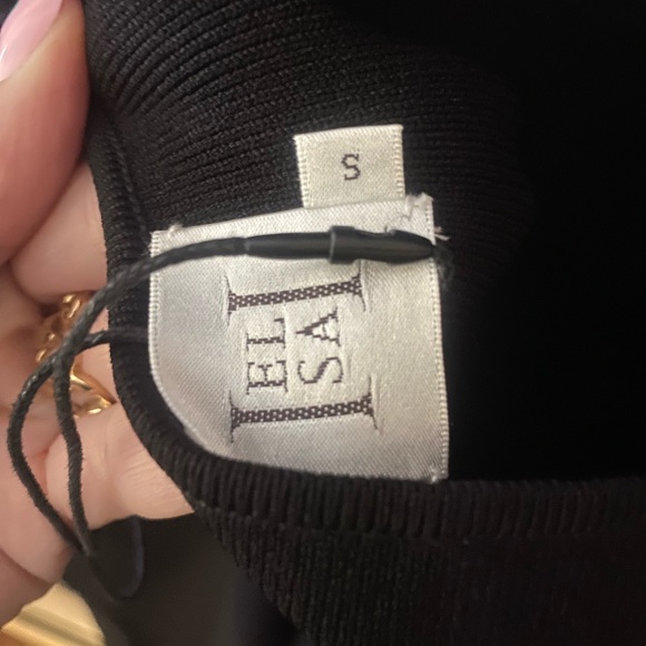 HELSA Lanli Knit Dress black open back maxi gown column sheath FWRD Revolve S - Picture 8 of 14